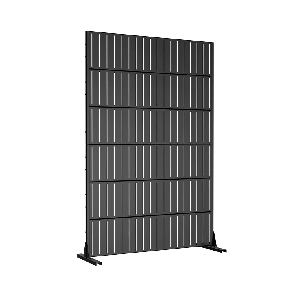 MAYEERTY Outdoor & Indoor Metal Panel Screen, Heavy-Duty Decorative Partition,Stripe,Black