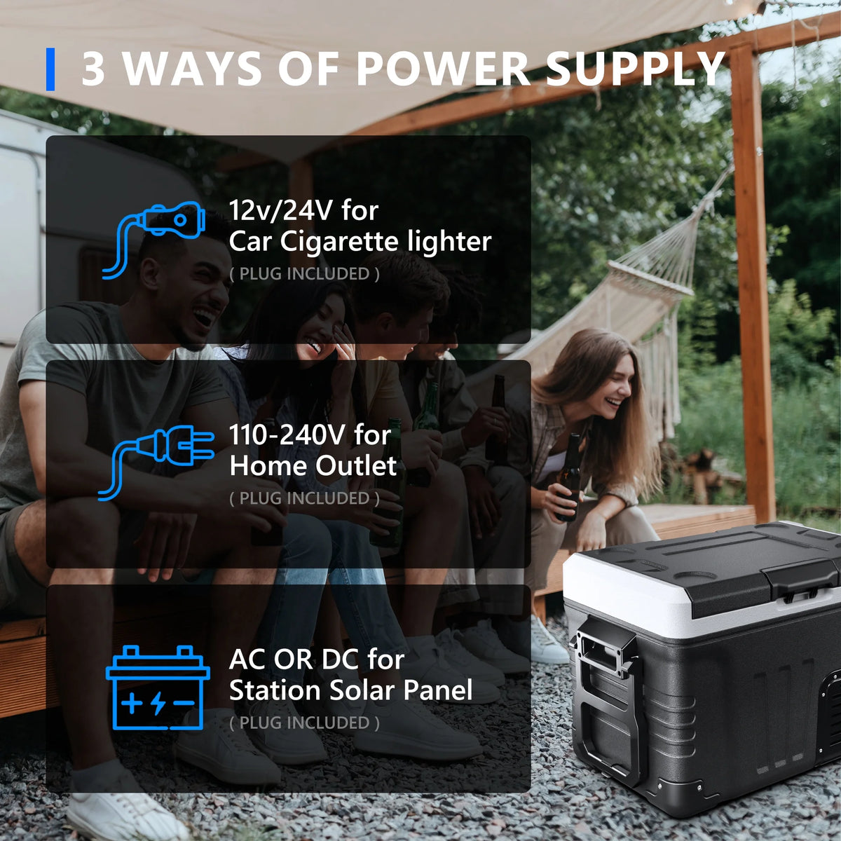 Simzlife 12V Car Refrigerator, 37QT Electric Cooler DC/AC, -4 ~68, RV Freezer Fridge Cooler with Wheels & 2 Baskets
