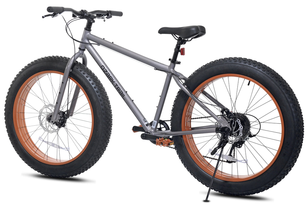 Ozark Trail Fat Tire Bike, 26" Wheels, Fits Teen & Adult Riders 5'2"-5'10", Unisex, Gray