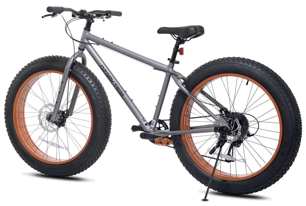 Ozark Trail Fat Tire Bike, 26" Wheels, Fits Teen & Adult Riders 5'2"-5'10", Unisex, Gray