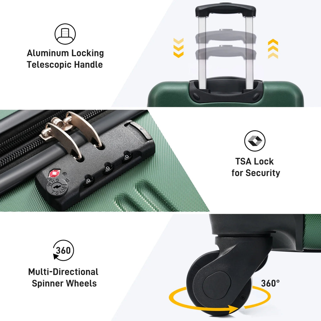 Luggage Sets 3 Piece, Hardside Expandable Ultra Durable PC Lightweight Carry On, Travel Suitcase Set with TSA Lock Spinner Wheels, Multicolor Purple