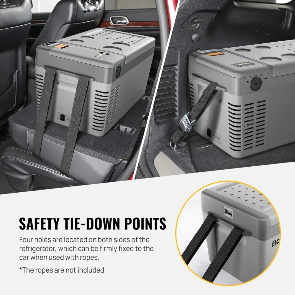 BougeRV Portable Car Refrigerator CRPRO 21 Qt, 12 Volt Fridge Compressor Freezer with -8 ~50 Cooling Range, 12V/24 DC & 110-240 AC for RV Truck Vehicle Boat Outdoor & Home Use Black