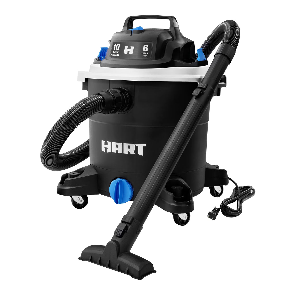 HART 10 Gallon 6 Peak HP Poly Wet/Dry Vacuum, VOC1012PF 3703