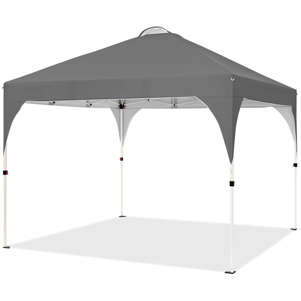 Topeakmart 8x8ft Pop Up Canopy Tent with Adjustable Height and Roller Bag, White
