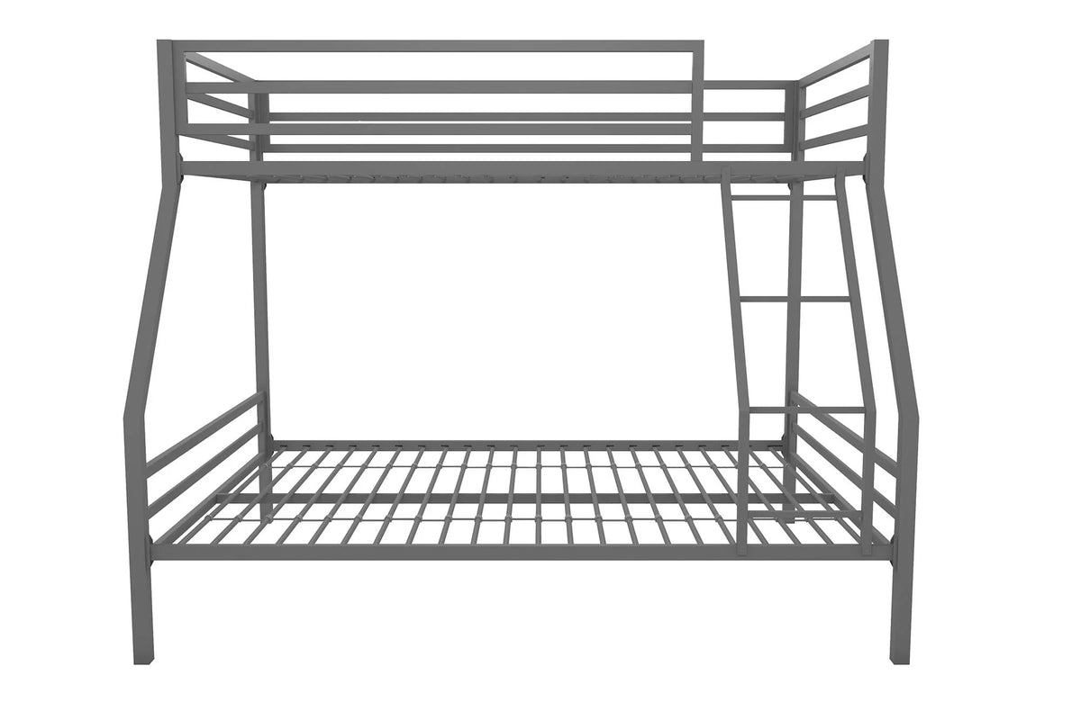 Teen Novogratz Charlie Twin-Over-Full Metal Bunk Bed, Gray