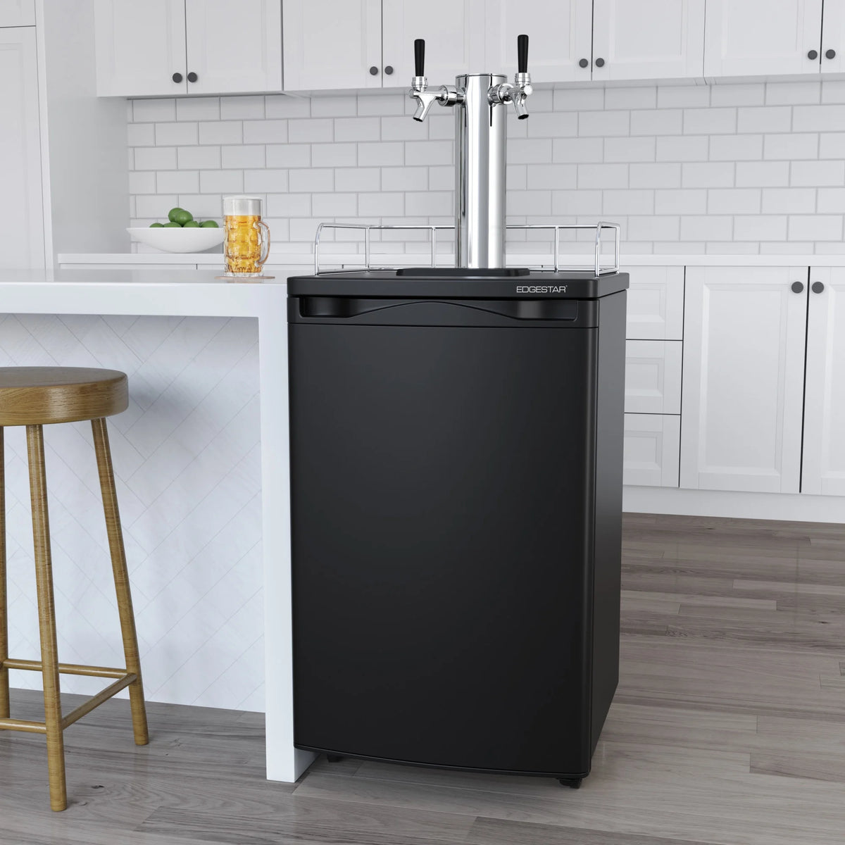 Edgestar Kc2000twin 20" Wide Dual Tap Kegerator For Full Size Kegs - Stainless Steel