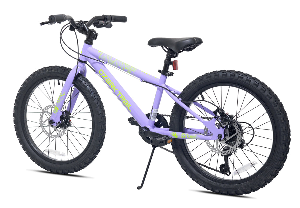 20" Ozark Trail Vibe Mountain Bicycle, 7 Speed, Fits Rider 3'11"-4'4", Purple, Teen, Unisex